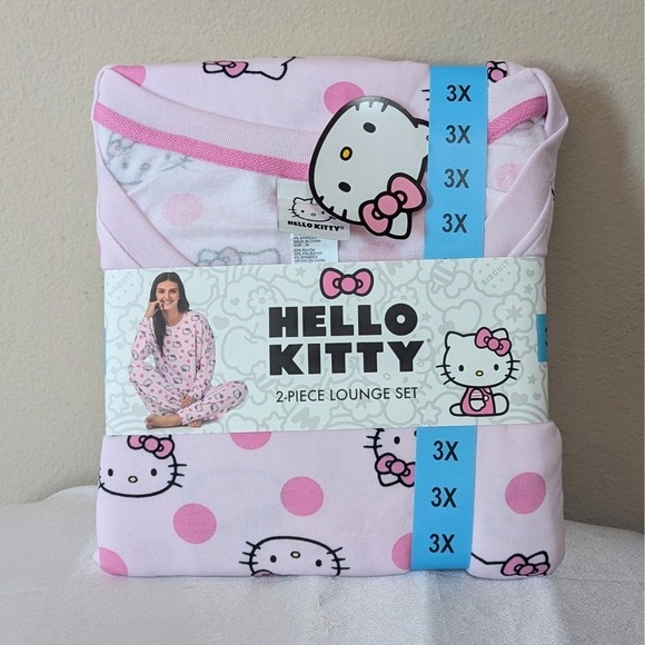 New Hello Kitty Sanrio Women's Lounge Sleepwear Pajama Set 2-Piece 3X (26W-28W) - Picture 1 of 10